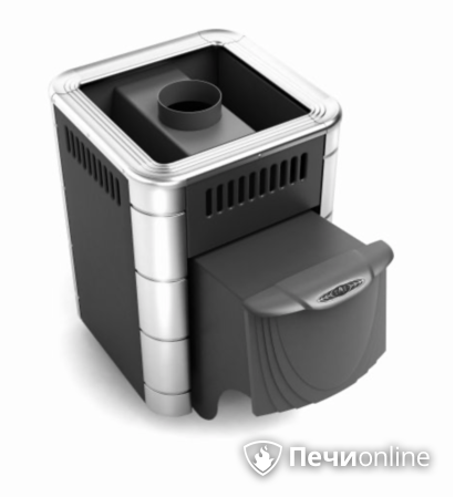 Дровяная банная печь TMF Оса Inox антрацит нержавеющие вставки в Астане