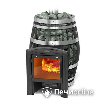Дровяная банная печь TMF Саяны XXL 2015 Carbon Витра с закрытой каменкой и теплообменником в Астане