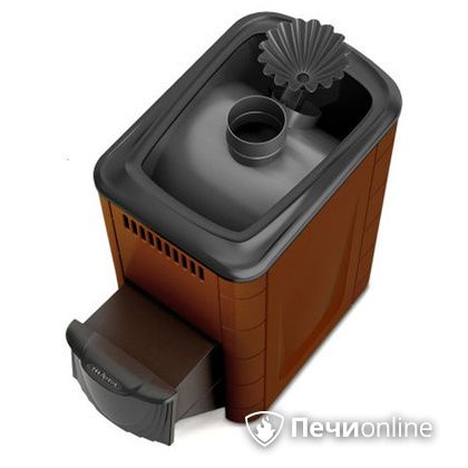 Дровяная банная печь TMF Ангара 2012 Carbon с закрытой каменкой дверь антрацит терракота в Астане