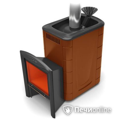 Дровяная банная печь TMF Гейзер 2014 Carbon Витра терракота в Астане