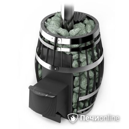 Дровяная банная печь TMF Саяны XXL 2015 Inox с закрытой каменкой и теплообменником дверь антрацит в Астане